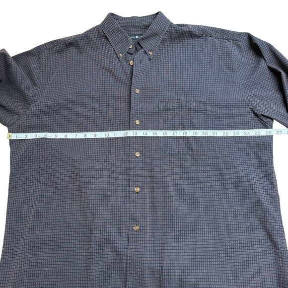 COTTON TRADERS BUTTON UP SHIRT BROWN BLACK CHECK LONG SLEEVE MENS XL FALL AUTUMN - Picture 8 of 9
